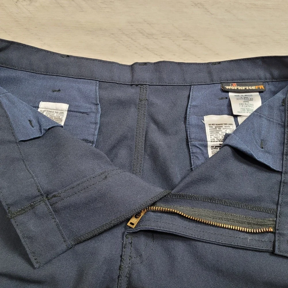 🔥Workrite FR Pants Mens 35x31 Navy Nomex‎ Flame Resistant Work CAT 1 NFPA 2112